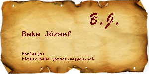 Baka József névjegykártya